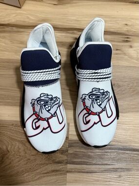 Hey Dude Men's White and Navy Athletic Sneakers Gonzaga University